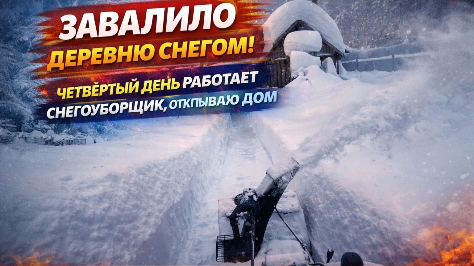 ЭКСТРЕМАЛЬНЫЙ СНЕГОПАД В ДЕРЕВНЕ — СНЕГОУБОРЩИК РАБОТАЕТ БЕЗ ОСТАНОВКИ смотреть онлайн