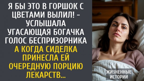 Истории из жизни Я бы это в горшок с цветами вылил! - услышала угасающая богачка голос беспризорника