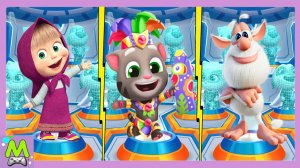 Маша и Медведь против Говорящего Бубы и Говорящего Тома.Погоня на Скорость.Кто Лучше