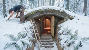 Строительство удивительного подземного логова глубоко в дикой природе. Бушкрафт