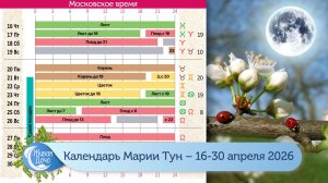 Календарь Марии Тун 2026 – апрель – с 16 по 30