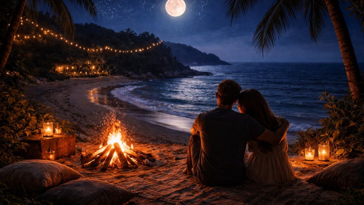 Романтические песни у костра на пляже. Спокойная музыка для отдыха и релакса