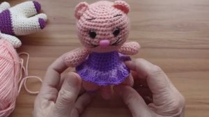 Котик,, Беляш,, крючком, ч.  3, вяжем ушки, оформляем мордочку.