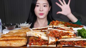 🔥🍲 Мукбанг и Mukbang : МЯСНОЙ ЭКСТРИМ! 3 кг острого говяжьего костного мозга + 1 кг говяжьих кишок