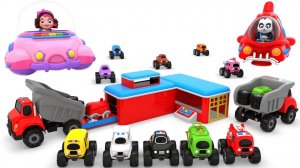 Пинки и Панда собирают игрушечные машинки