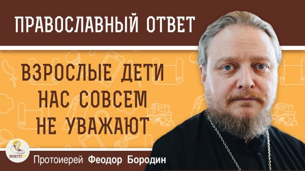 Взрослые дети нас совсем не уважают.  Протоиерей Феодор Бородин