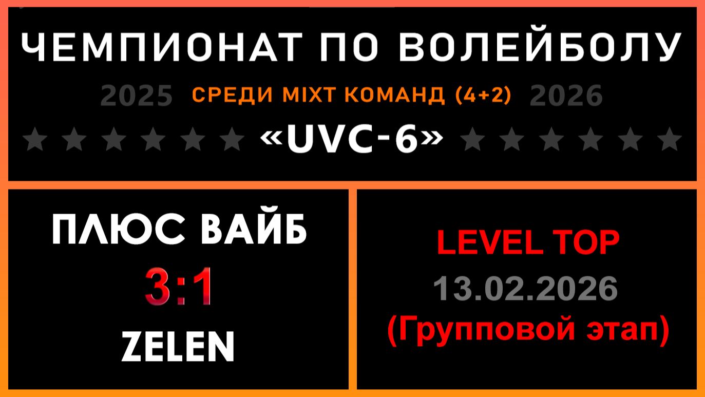 Плюс вайб — ZeleN, UVC-6 (Mixt) — LEVEL TOP (Групповой этап)