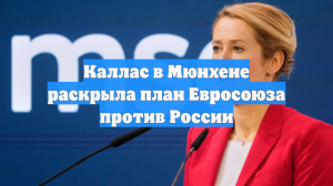 Каллас в Мюнхене раскрыла план Евросоюза против России
