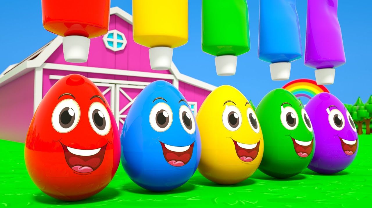 Песенки для изучения цветов и цифр - Разноцветные яйца на ферме - Детские стишки и песенки. смотреть онлайн