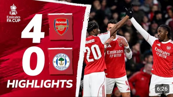 Арсенал 4 : 0 Уиган Атлетик. Обзор матча. Кубок Англии