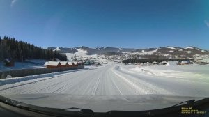 Кату-Ярык-Акташ. Зимняя дорога от перевала Кату-Ярык до села Акташ. Улаган. Горный Алтай.