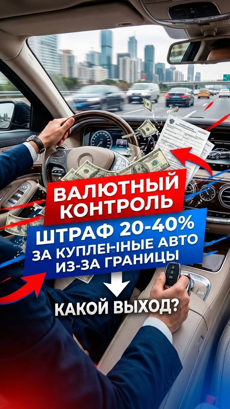 40% от цены авто штраф, за покупку авто из-за границы.