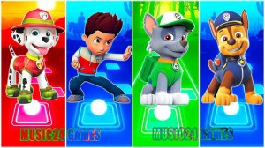 Мультики для Детей Щенячий Патруль Tiles Hop - МАРШАЛЛ,  РАЙДЕР, РОККИ, ГОНЩИК