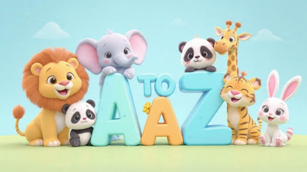 A to Z Animals Rhyme Song for Kids | Изучаем животных от А до Я