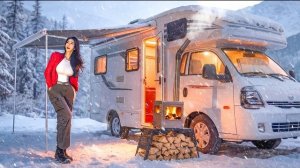 Кемпинг в снегопад в автодоме. Бушкрафт