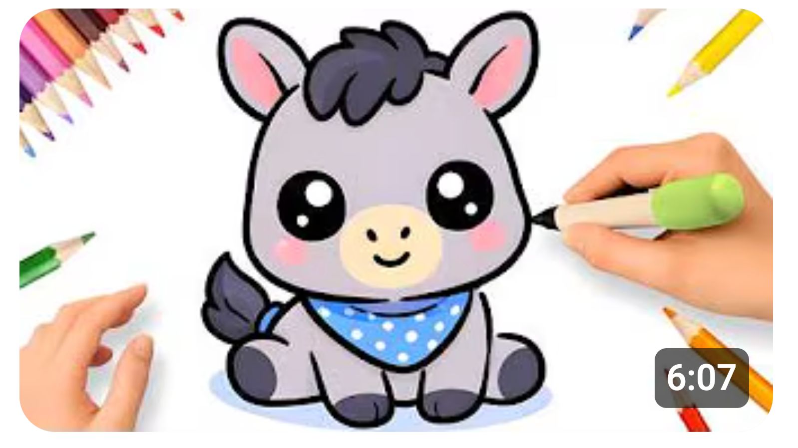 КАК НАРИСОВАТЬ МИЛОГО ОСЛИКА В СТИЛЕ КАВАЙИ ❤️ смотреть онлайн