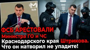 ФСБ АРЕСТОВАЛИ Министра ГО и ЧС Краснодарского края Штрикова. Что он натворил не упадите!