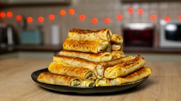 Блинчики с мясом.