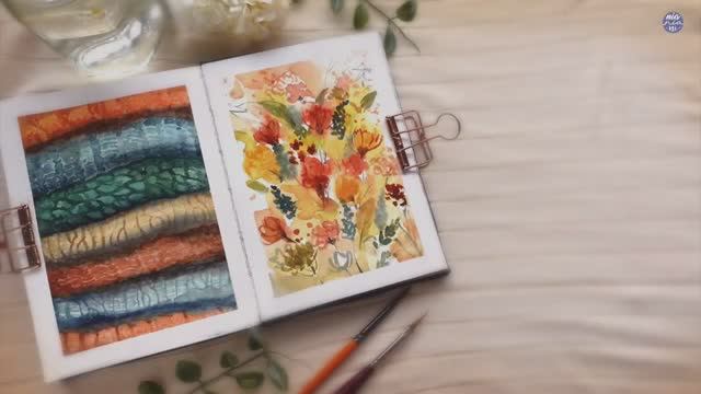 Relaxing Lazy Paintings to fill a sketchbook смотреть онлайн