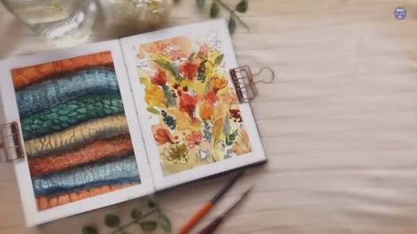 Relaxing Lazy Paintings to fill a sketchbook