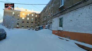 Воркута. 13.02.26. Центральная площадь днем. 15.02.26. Центральная площадь вечером.