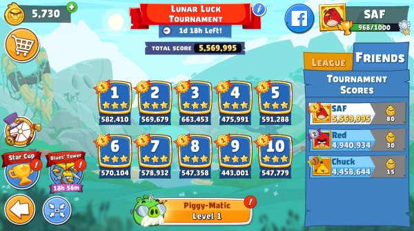 Angry Birds Friends. Lunar Luck (16.02.2026). Все уровни 3 звезды. Прохождение от SAFa.