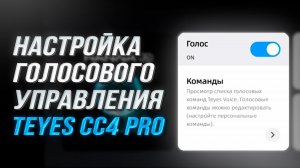 Настройка голосового управления на Teyes CC4 PRO | Активация голосового помощника