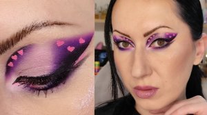 Фиолетовый макияж ко дню всех влюбленных