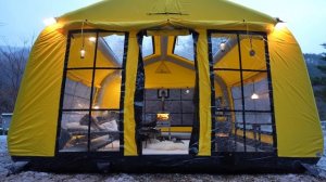 🌨 ЗИМНИЙ КЕМПИНГ В БОЛЬШОЙ ПАЛАТКЕ, КОТОРУЮ КОЛЕБАЛИСЬ В СИЛЬНОЙ МЕТЕ. ASMR