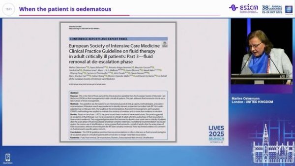 give or not give fluids When the patient is oedematous Marlies Ostermann