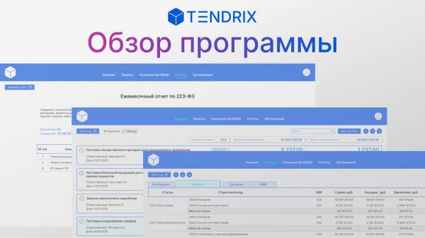 Программа для ведения госзакупок Tendrix | 44-ФЗ и 223-ФЗ