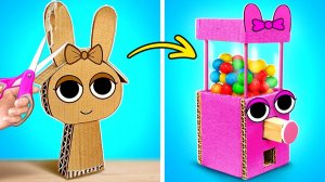 🩷🍬 Sprunki раздаёт конфеты! Делаем САМОДЕЛЬНУЮ КАРТОННУЮ МАШИНКУ за 15 минут!