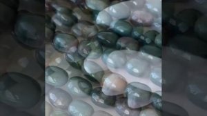 "Индийский агат" халцедон с хлоритом, яшмой, кварцем крупнейшие оливы гладкие 14,9x20,4 мм