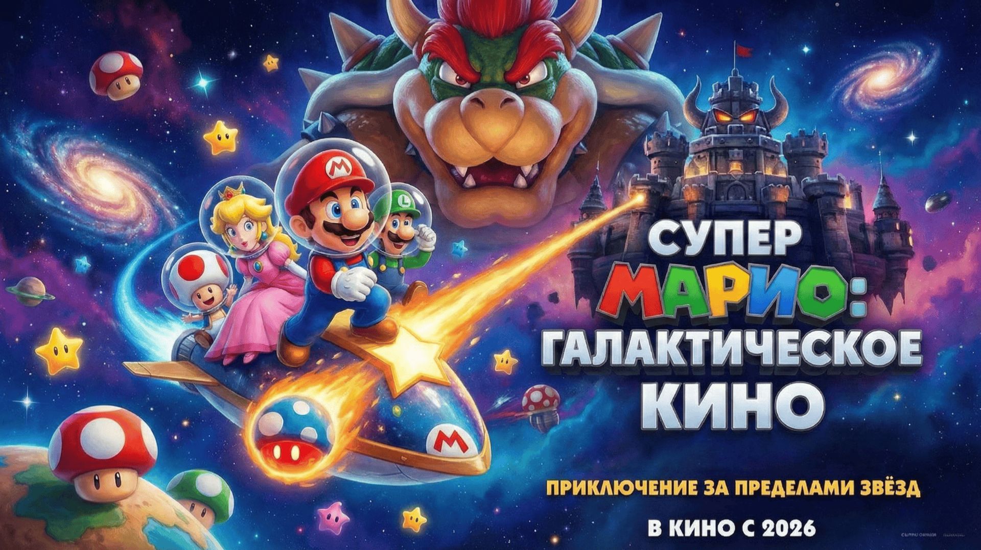 🍄 Краткий пересказ сюжета «Супер Марио: Галактическое кино» (2026) 🚀 смотреть онлайн