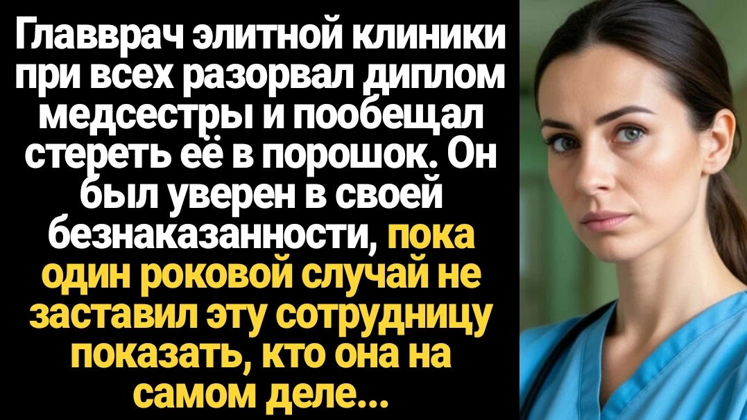 ИСТОРИИ ИЗ ЖИЗНИ/Главврач элитной клиники при всех разорвал диплом медсестры и пообещал стереть её в смотреть онлайн