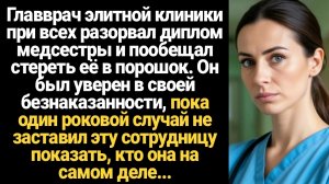 ИСТОРИИ ИЗ ЖИЗНИ/Главврач элитной клиники при всех разорвал диплом медсестры и пообещал стереть её в