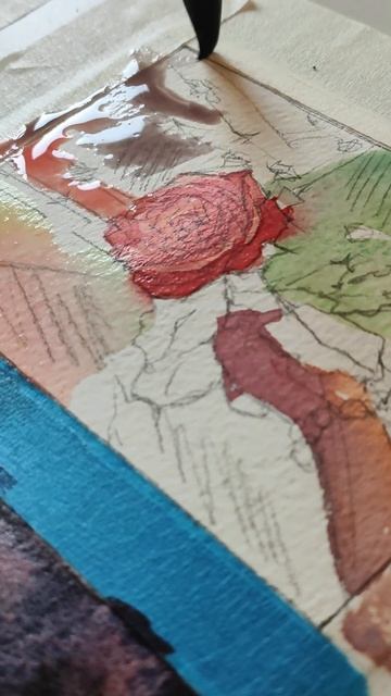 🌹 Всё для тебя... Художник Алина Шаньгина, эскиз на бумаге, подготовка к большой картине смотреть онлайн