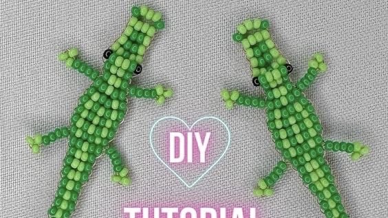 Крокодил из бисера своими руками 🐊