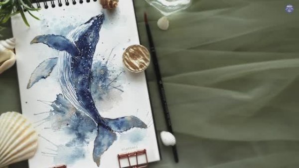 Expressive and Fun Watercolor Techniques_ Splashing Whale