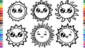 Мультик для детей -раскраска как нарисовать СОЛНЦЕ . Рисунки СОЛНЦА для детей.