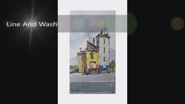 How to draw BUILDINGS pen and watercolor loose style doodle art Nil Rocha смотреть онлайн