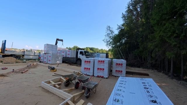 Разгрузка газобетона