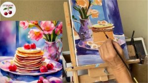 БЛИНЫ НА МАСЛЕНИЦУ РИСУЕМ АКРИЛОМ