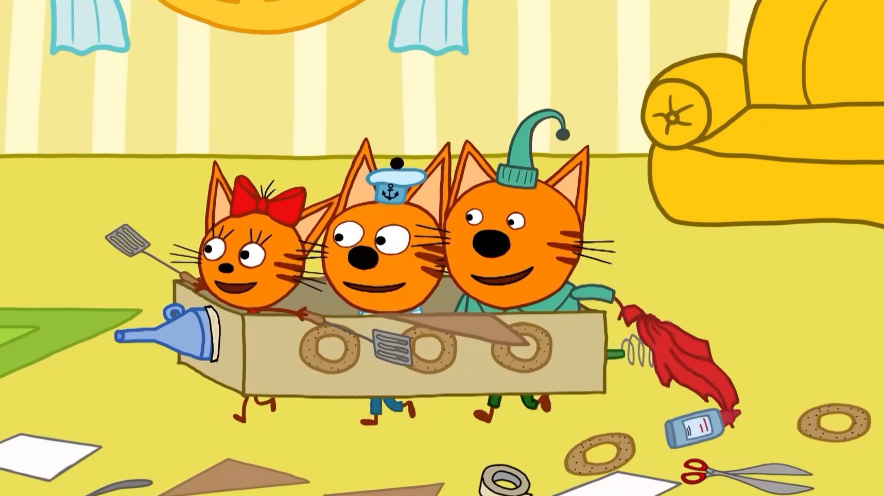 Три Кота - Учим Цвета для Детей | Три Кота Мультик Смотреть | Развивающая Игра смотреть онлайн