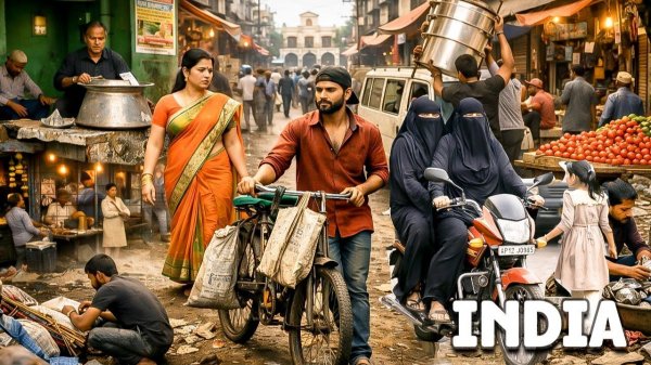 Одна прогулка, тысяча жизней 🇮🇳 | Реальность индийских улиц в 4K.