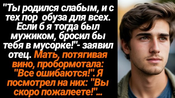 Жизненные Истории/Ты родился слабым, и с тех пор обуза для всех. Если б я тогда был мужиком, бросил