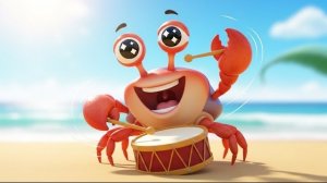 Забавный краб играет на барабане «Бум Бум» 🦀🥁 | веселый мультфильм для детей | детские песни