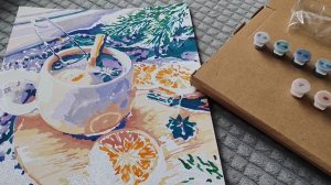 16-02-2026 уютный вечер в деревне, раскрашиваю картину по номерам