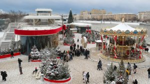 Прогулки по Новогодней Москве. Пушкинская Набережная в Парке им.Горького