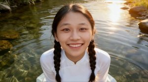 Вьетнамская белая девушка в платье ао дай